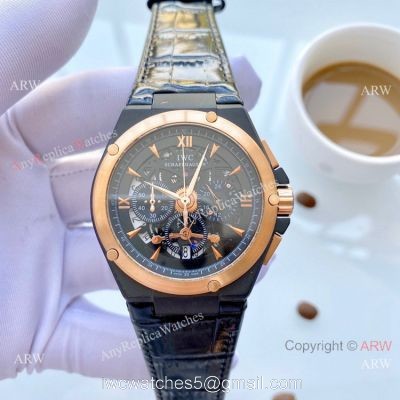 Replica IWC Aquatimer Black and Rose Gold Watches 42mm