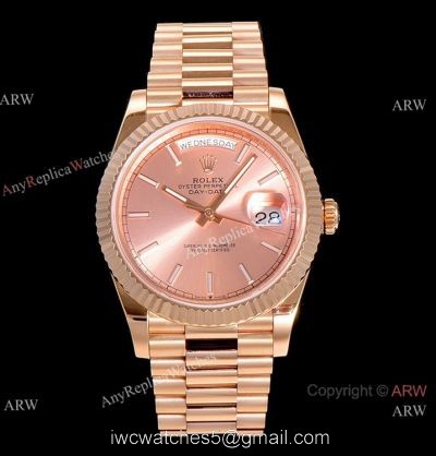 (GM) AAA Copy Rolex Oyster Perpetual Day Date 40 ETA2836 Watch Champagne Face