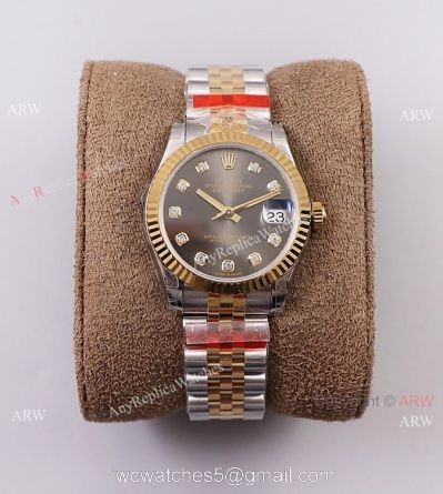 (TW) SWiss Clone Rolex Datejust 31MM Watch Two Tone Gray Dial