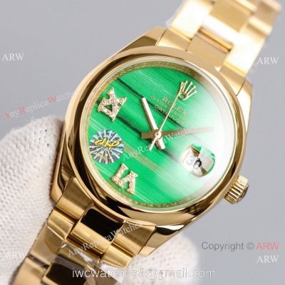 2021 New  Swiss Rolex 31mm Datejust Watch Malachite and Gold