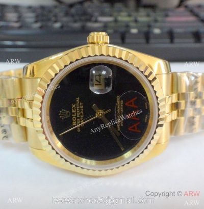 New Copy Rolex Datejust Onyx Dial Yellow Gold Jubilee Watch 36mm