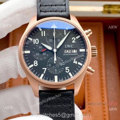 New Replica IWC Big Pilots Rose Gold Chronogaph Watch 43mm