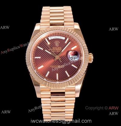 (GM) Best Replica Rolex Day Date 40mm Watch Chocolate Dial Rose Gold Case
