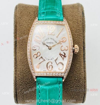 Swiss Grade 1 Franck Muller Cintree Curvex Lady Watches Diamond Bezel