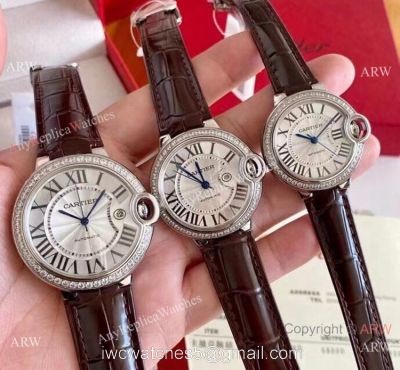AAA Replica Ballon Bleu Cartier Couple Watch Diamond Bezel Automatic Movement