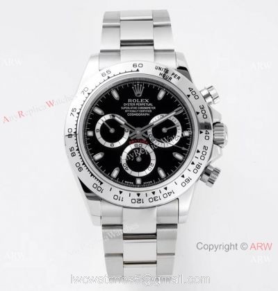 Super Clone Rolex Daytona 116520 Black Dial Watch VRF Swiss 7750 Movement