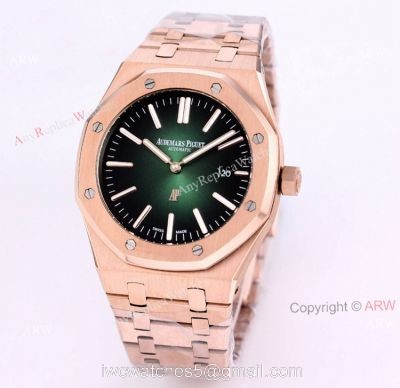 New Audemars Piguet Royal Oak 41 Rose Gold Green Dial Knockoff Watch Automatic