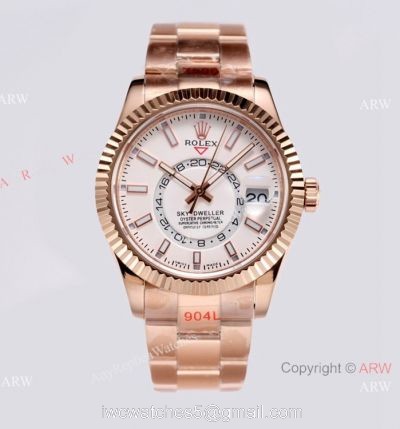 New Replica Rolex Sky-Dweller 42mm AI Factory Rose Gold Swiss 9001 Watch