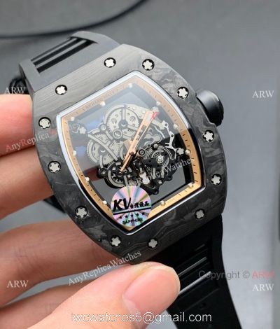 KV Factory Richard Mille RM-055 Bubba Watson Watch Carbon Fiber Skeleton Dial