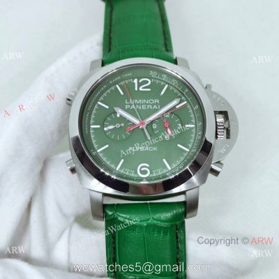 New Panerai Luminor Chrono Flyback Verde Militare PAM01296 Watch Green Dial