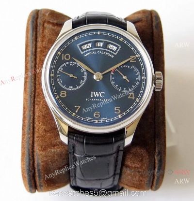 Swiss Grade 1 IWC Portuguese Annual Calendar Iw503502 Blue Watch  ZF Replica IWC Watches For Men