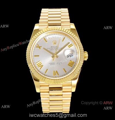 (GM Factory) Swiss 2836-2 Rolex DayDate Yellow Gold Roman Watch 40mm