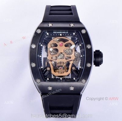 JB Factory Richard Mille Skull Watch RM52-01 Tourbillon Dial Best Copy