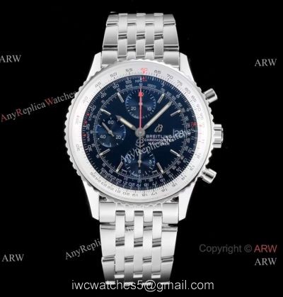 Swiss Grade Breitling Navitimer 1 41mm SS Blue Dial Watch KOR Factory A7750 Movement
