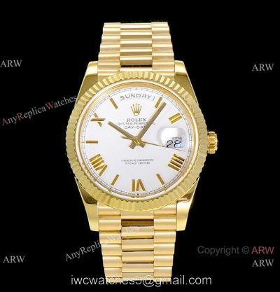 (GM Factory) Swiss 2836-2 Rolex Day-Date White Roman Watch 40mm AAA Copy