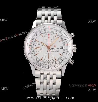 Swiss Grade Breitling Navitimer 1 41mm KOR Factory A7750 Watch Stainless Steel White Dial