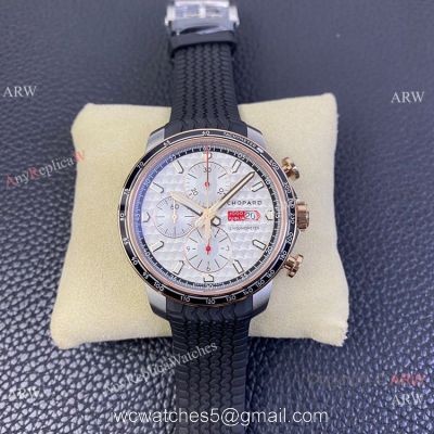 Swiss Grade one Copy Chopard Mille Miglia GTS Azzurro Watch Rose Gold Crown White Dial
