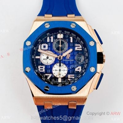Japan Grade Audemars Piguet Royal Oak Offshore Copy Watches Blue Bezel  44mm