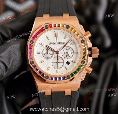 Knockoff Audemars Piguet Royal Oak 42mm Rose Gold Rainbow Watch Quartz Movement