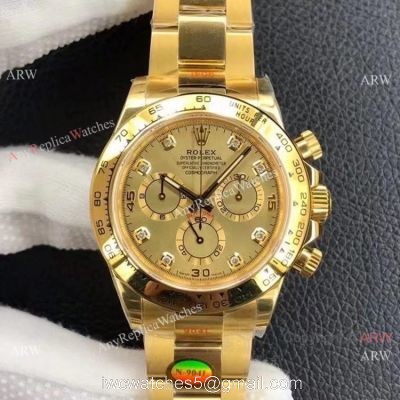 Rolex Daytona Noob Factory Cal4130 1:1 Best Edition Yellow Gold Diamond  Custom Luxury watches