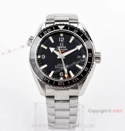 Swiss Grade Copy Omega Seamaster 600m GMT VSF 8605 Watch Stainless Steel Black Ceramic Bezel