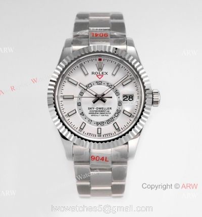 Super Clone Rolex Sky-Dweller AI 9001 White Dial 904L Stainless Steel / 1:1 Copy Watch