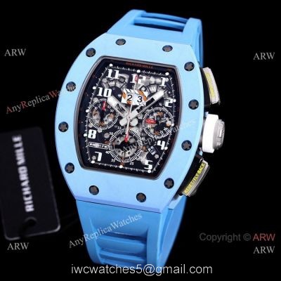 Best Replica Light Blue Richard Mille RM011-FM Baby Blue Last Edition Ceramic Watch For Men