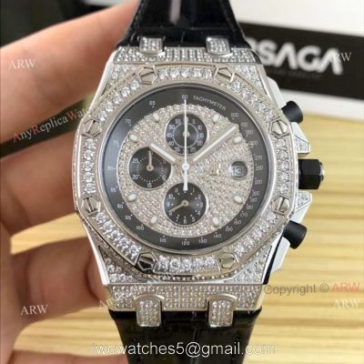 New Audemars Piguet Royal Oak Offshore Chronograph 42mm Knockoff Watch With Diamonds