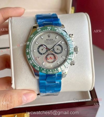 Rolex Comograph Daytona 43MM Watch Stainless Steel Green Ceramic Bezel