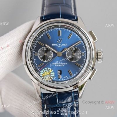 JH Factory Copy Breitling Premier B01 Chronograph 7750 Blue Dial Watches  2021 New