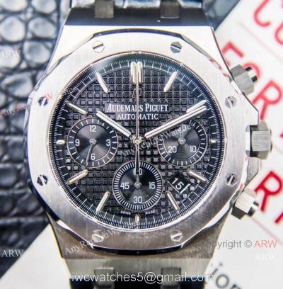Grade 1A Swiss Copy Audemars Piguet Royal Oak ETA7750 Black Chronograph Watch 41mm for Men