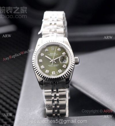 AAA Copy Rolex Datejust 26mm-Lady Watches Stainless Steel Green Dial