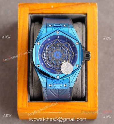 Z Factory Swiss Copy Hublot Sang Bleu 45mm Watch Blue Case Citizen Automatic
