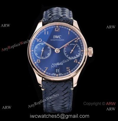 ZF Factory IWC Portugieser Automatic 7 Days Rose Gold Blue Dial Watch 42mm  Brand NEW