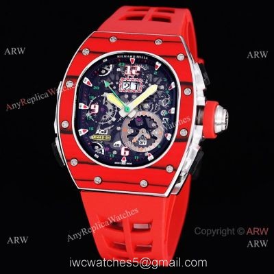 Red Richard Mille Tourbillon Watch Rm 62-01 High End Replica For Men