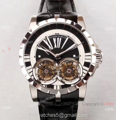 Swiss Super Clone Roger Dubuis RDDBEX0249 Double Flying Tourbillon Watch 47mm