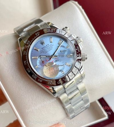 New Style  Rolex Daytona Ice Blue Diamond Markers Watch 40mm