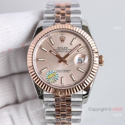 (TW) Swiss Copy Rolex Datejust II Seagull 2824-2 Watches 41mm Jubilee Two Tone Rose Gold