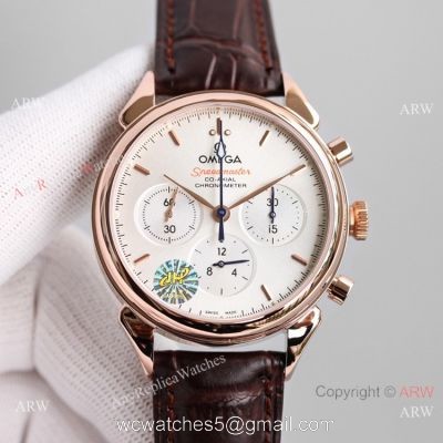 JH Swiss Copy Omega Speedmaster 7750 Chronograph Rose Gold Watch 42mm