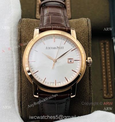 New 2021! Swiss Grade One Audemars Piguet Jules Audemars 3120 Automatic Watch Rose Gold Silver Face