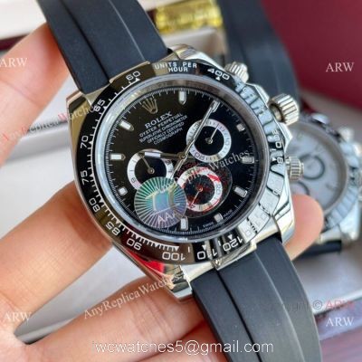Rolex Comograph Daytona Replica Watch 43mm Oysterflex Rubber Strap