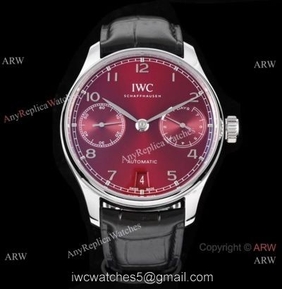 ZF Factory Replica IWC Portugieser Automatic 7 Days Red Dial Watch  Brand NEW