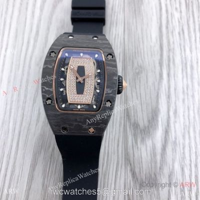 Swiss Quality  Richard Mille RM007-1 Women Watch CarbonRose Gold Case