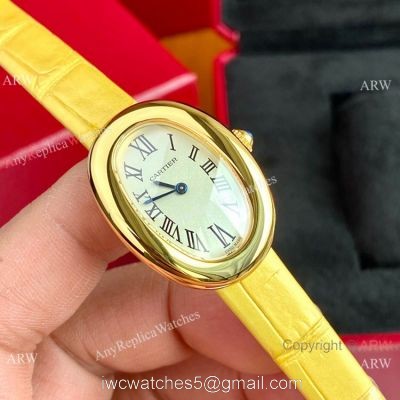 New Copy Cartier Baignoire Sapphire Glass Quartz Watch All Gold Small