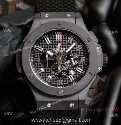 Clone Hublot Big Bang Chronograph Solid Black Watch For Sale