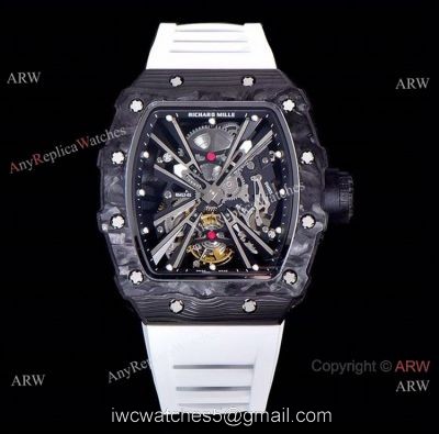 KV Factory Richard Mille RM 12-01 Tourbillon Limited Edition Watch NTPT Carbon White Rubber Strap