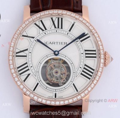 BBR Factory 1:1 Replica Cartier Rotonde De Tourbillon Watch Rose Gold 40mm
