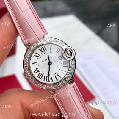 Swiss Copy Cartier Ballon Bleu 30mm Diamond Bezel Watch Swiss Quartz Movement