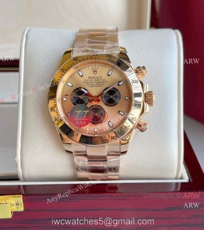 Best Replica Rolex Daytona 43mm Rose Gold and Black Subdials
