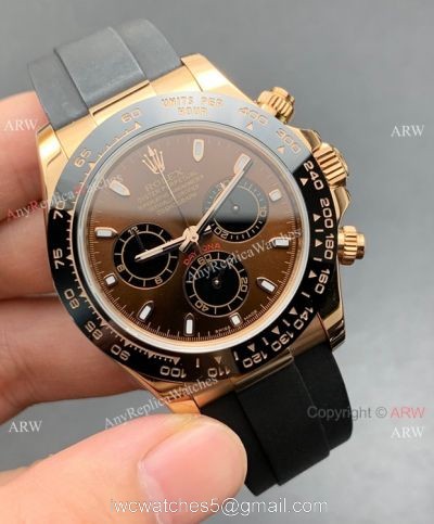 Copy Rolex Daytona Oysterflex Rubber Strap Watch  Asian 7750 Movement